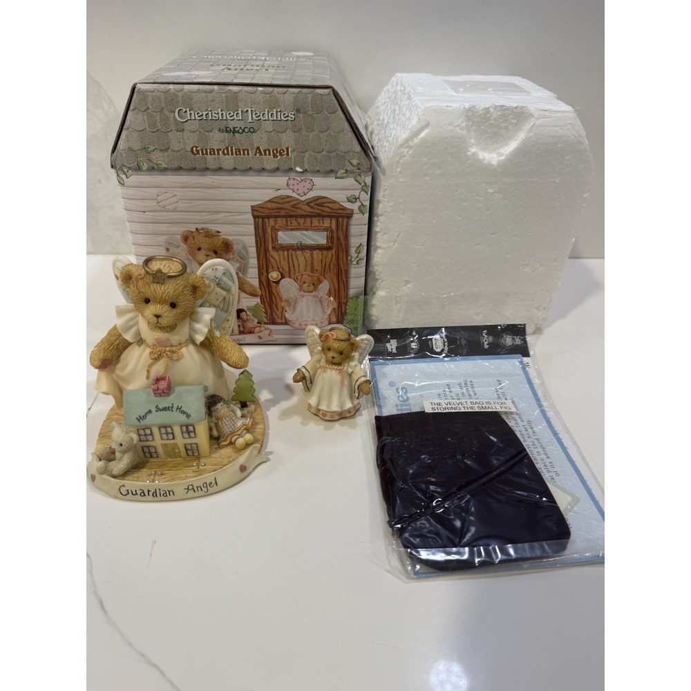 Cherished Teddies guardian Angel 2 Figures Guard Me From Above With Love W Box